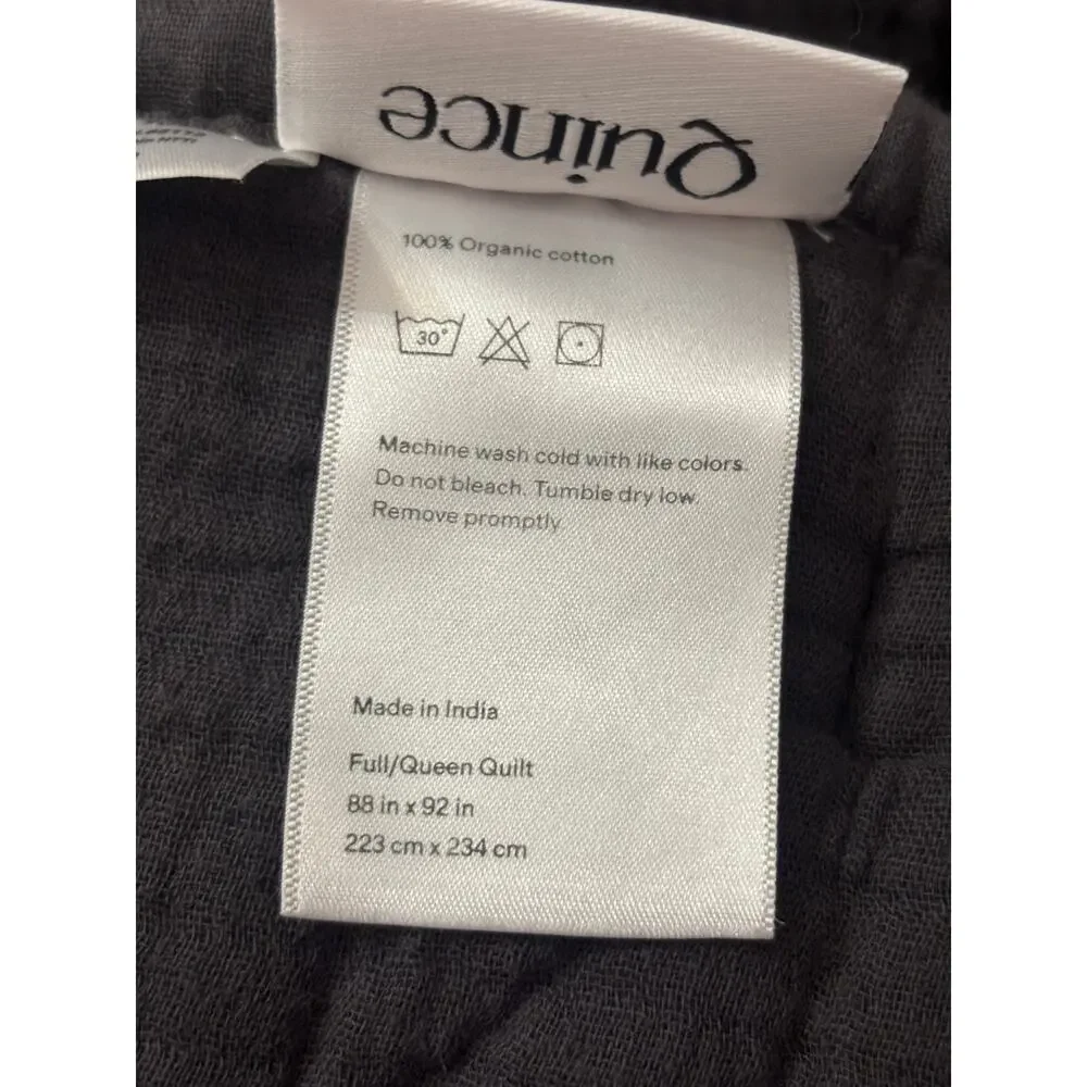 Organic Cotton Gauze Dream Quilt Set in Charcoal - 4 pieces total
